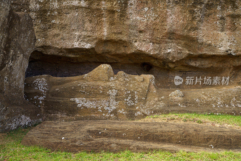 Rapa Nui Rano Raraku Moai雕像智利复活节岛，未完成的雕像